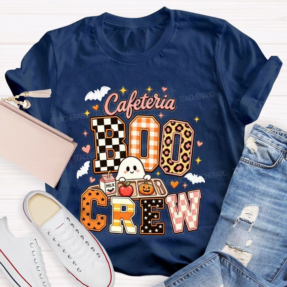 Cafeteria Boo Crew Halloween Ghost Lunch Lady T-shirt
