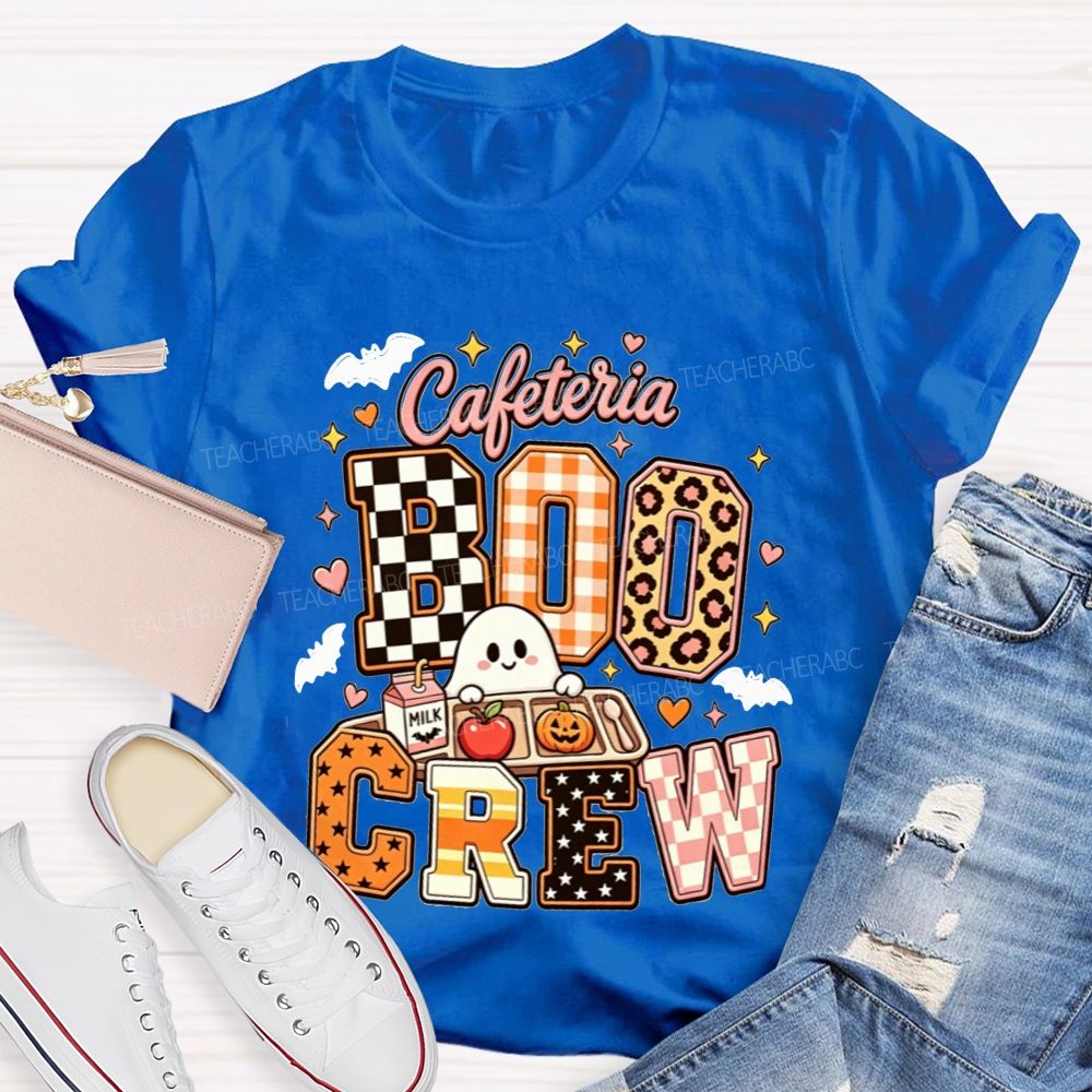 Cafeteria Boo Crew Halloween Ghost Lunch Lady T-shirt