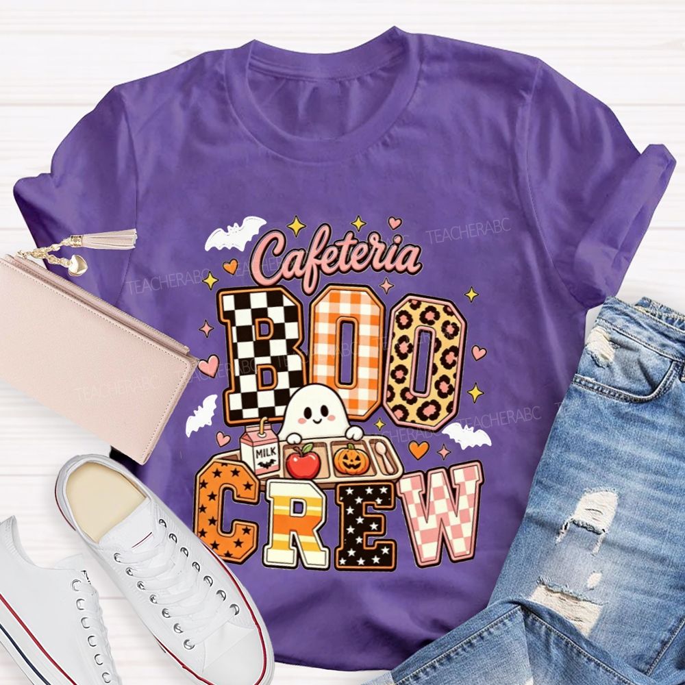 Cafeteria Boo Crew Halloween Ghost Lunch Lady T-shirt