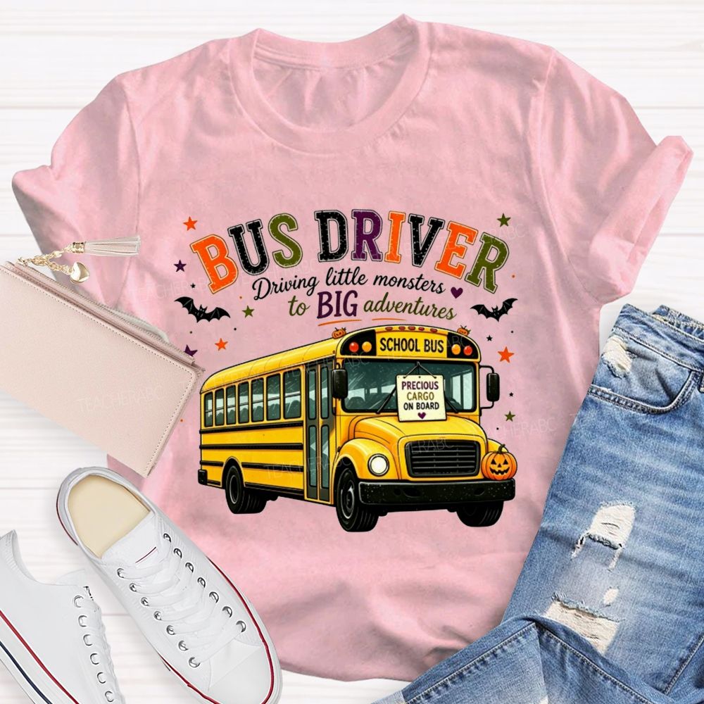 Bus Driver Driving Little Monsters To Big Adventures Halloween T-shirt