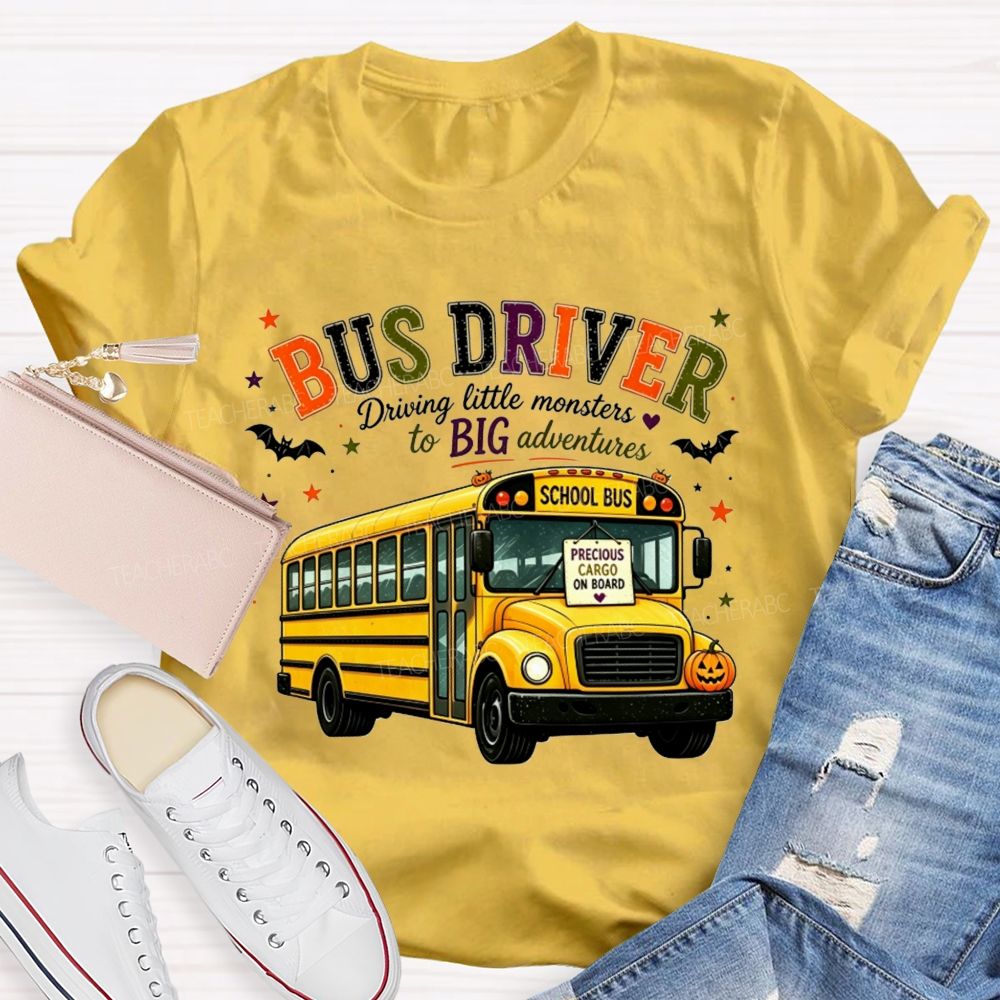 Bus Driver Driving Little Monsters To Big Adventures Halloween T-shirt