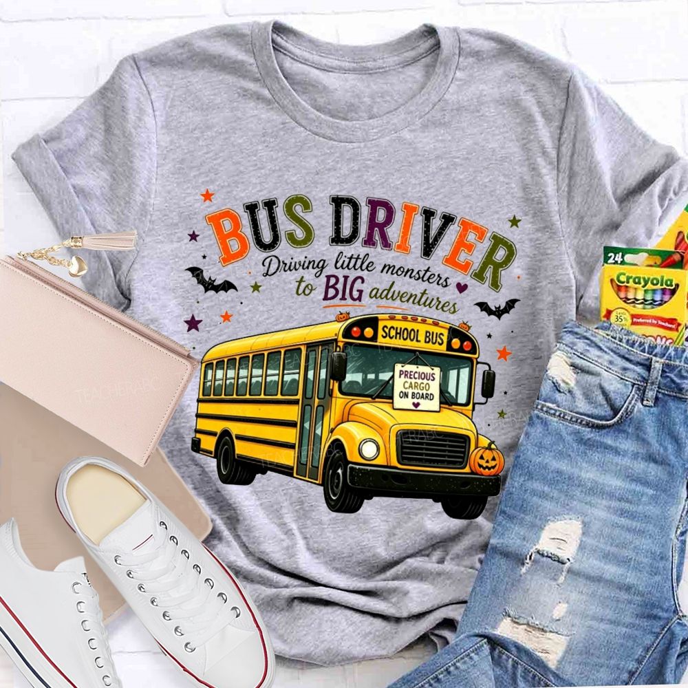 Bus Driver Driving Little Monsters To Big Adventures Halloween T-shirt