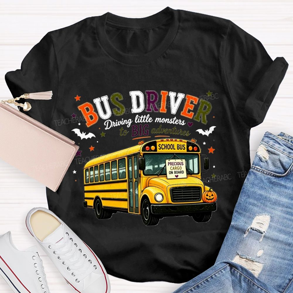 Bus Driver Driving Little Monsters To Big Adventures Halloween T-shirt