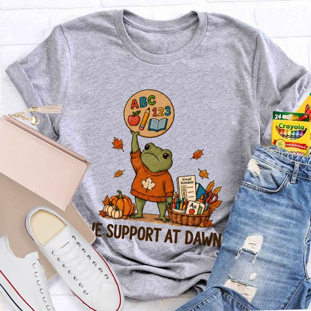 We Support At Dawn Fall Frog Teacher T-shirt