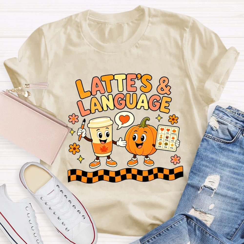 Pumpkin Season For Speech Language And Lattes Teacher T-shirt