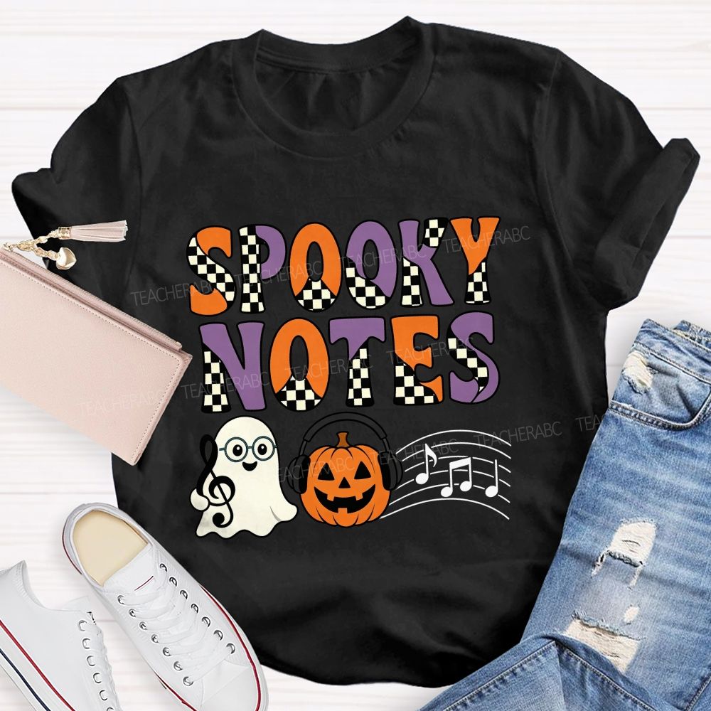 Spooky Notes Spooky Season For Music Teachers T-shirt