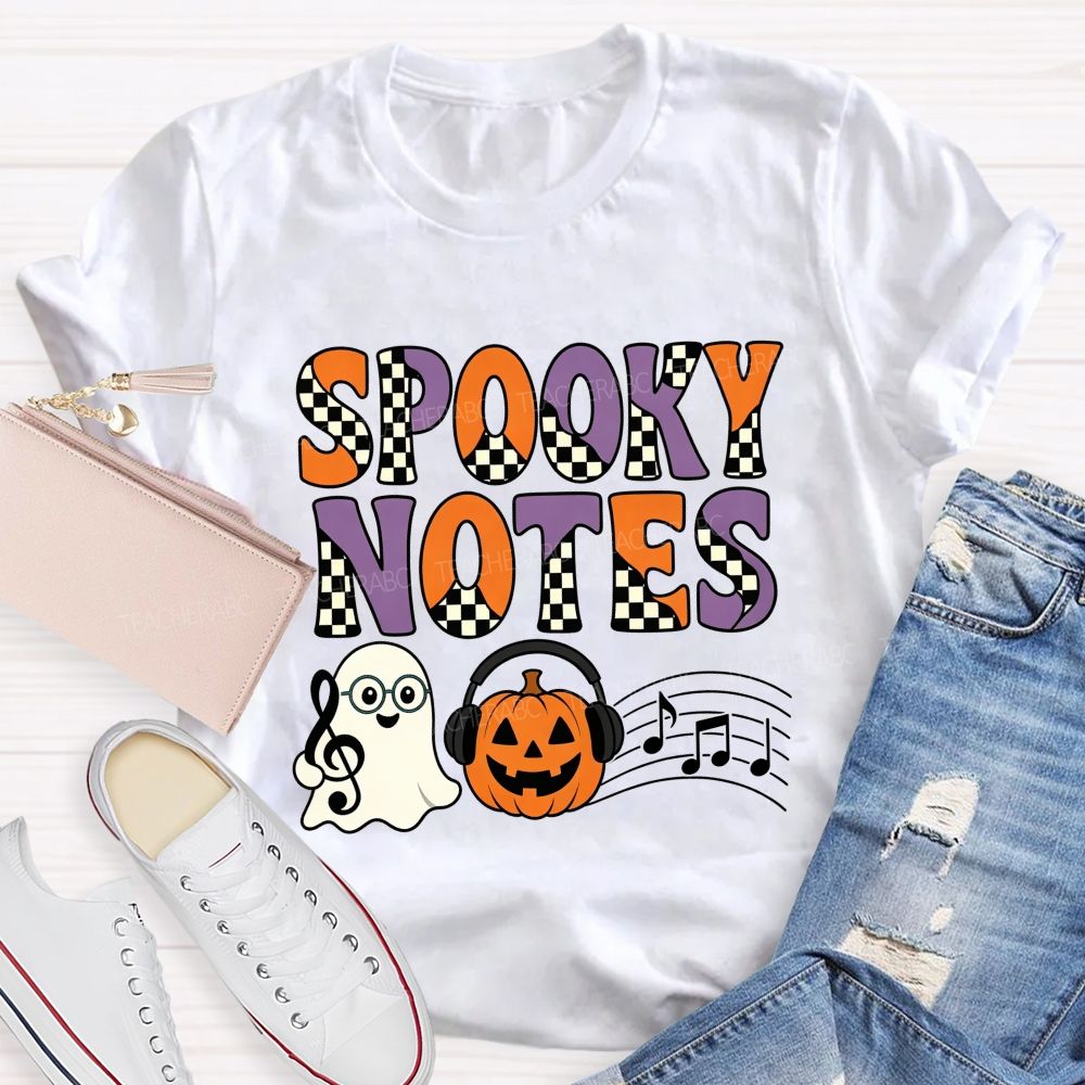 Spooky Notes Spooky Season For Music Teachers T-shirt