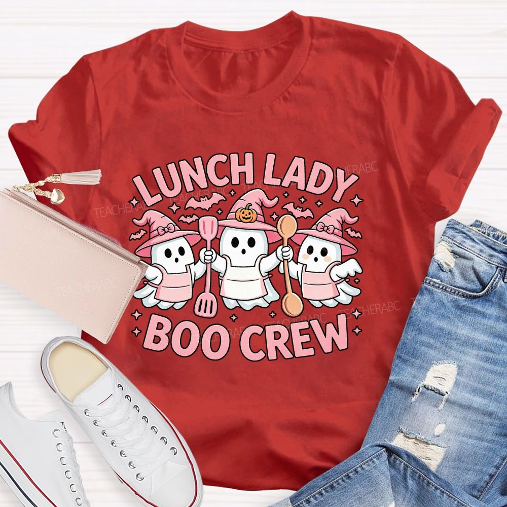 Lunch Lady Boo Crew Ghost Halloween Lunch Staff T-shirt