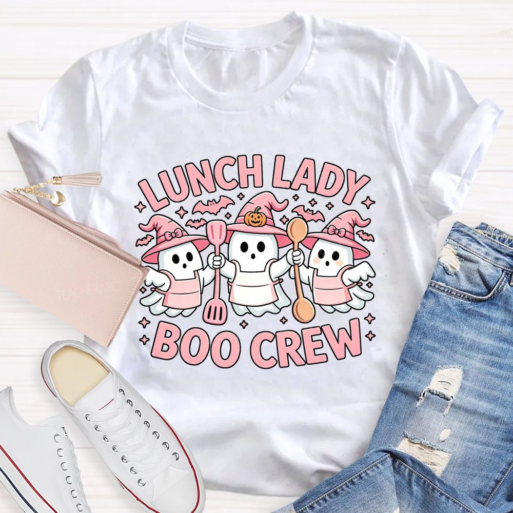 Lunch Lady Boo Crew Ghost Halloween Lunch Staff T-shirt