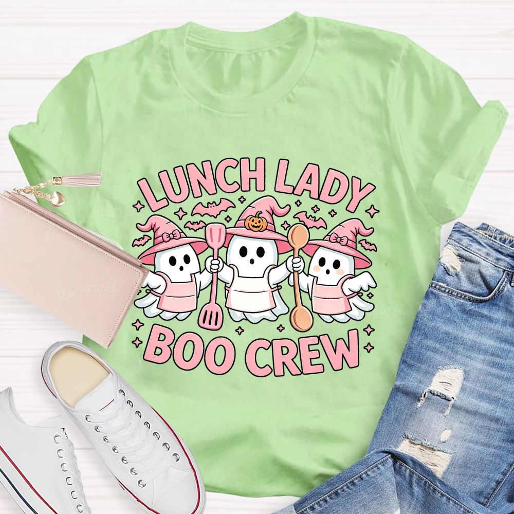 Lunch Lady Boo Crew Ghost Halloween Lunch Staff T-shirt