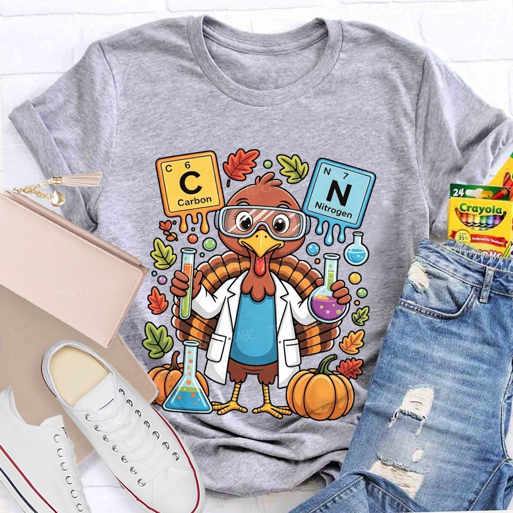 Thanksgiving Science Teacher Turkey Chemist Fall Teacher T-shirt