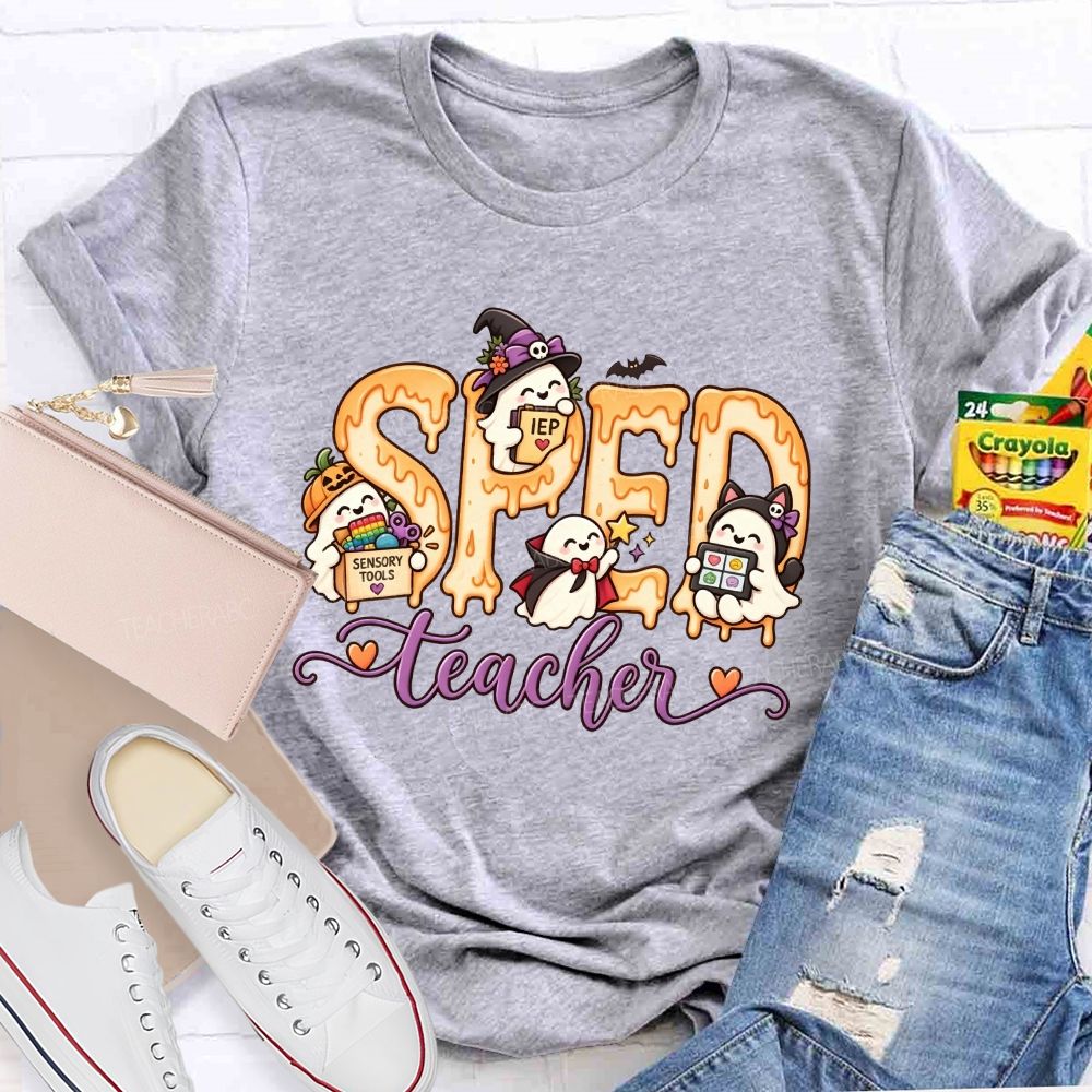 Sped Teacher Halloween Ghost Special Education Teacher T-shirt
