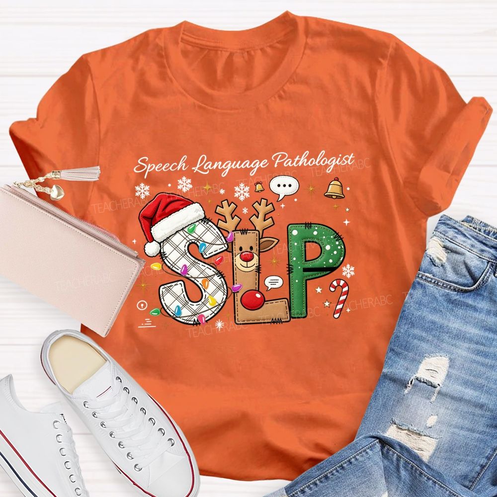 Speech Language Pathologist Christmas Slp Teacher T-shirt