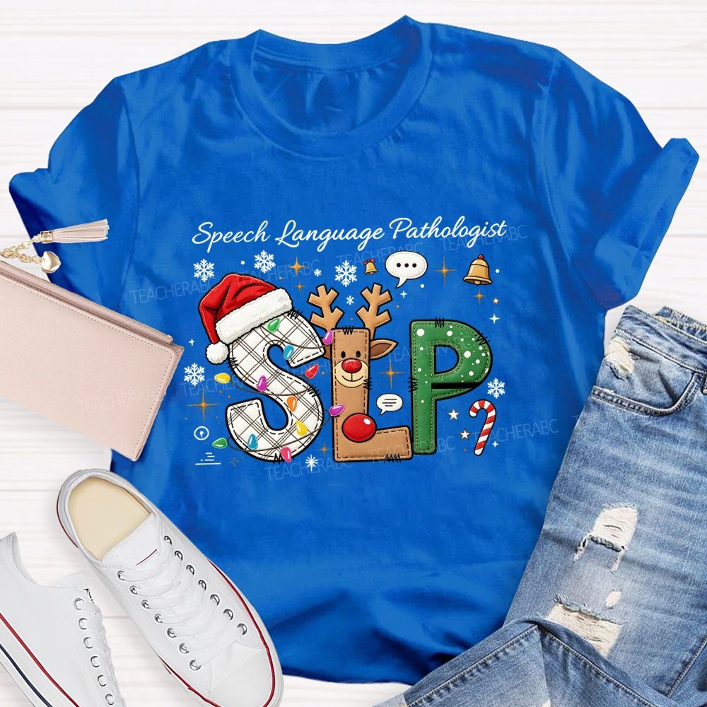 Speech Language Pathologist Christmas Slp Teacher T-shirt
