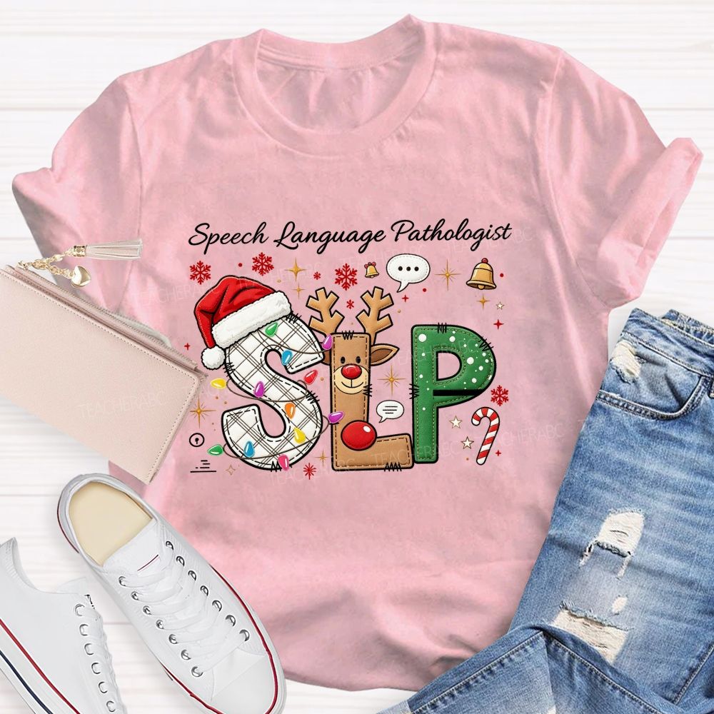 Speech Language Pathologist Christmas Slp Teacher T-shirt