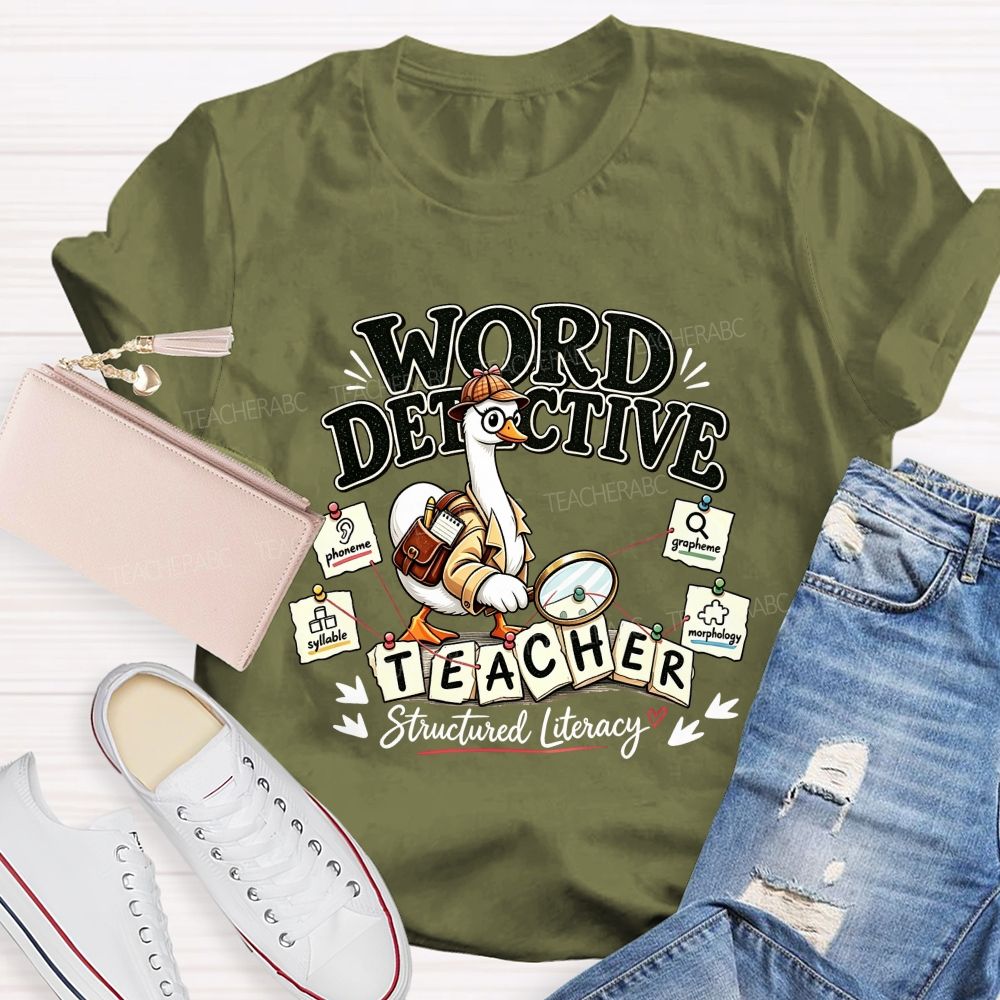 Word Detective Teacher Structured Literacy Teacher T-shirt