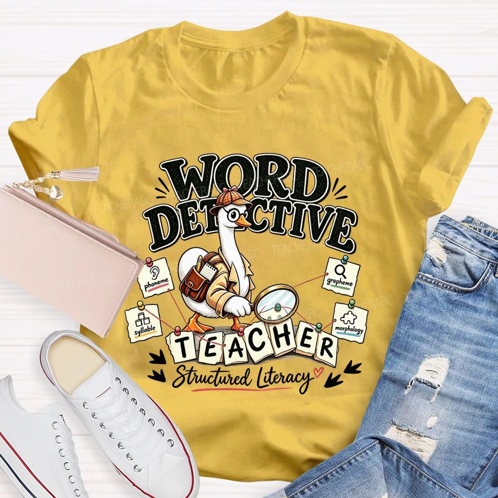 Word Detective Teacher Structured Literacy Teacher T-shirt