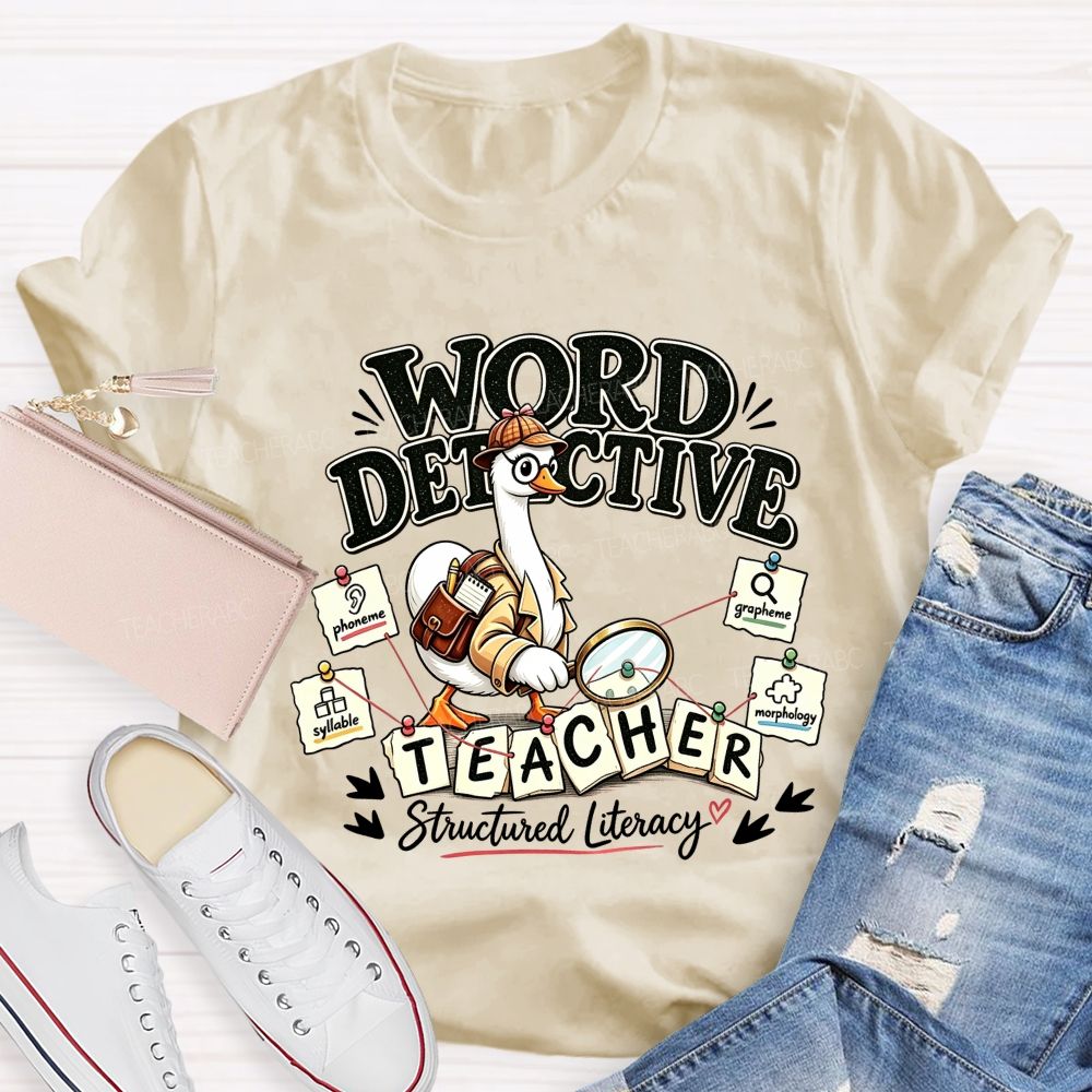 Word Detective Teacher Structured Literacy Teacher T-shirt