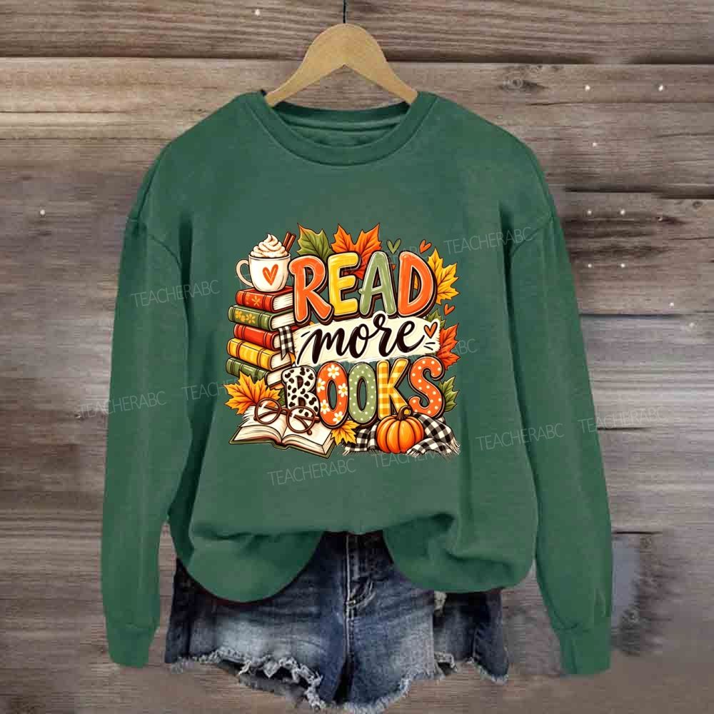 Read More Books Fall Cozy Autumn Book Lover Sweatshirt