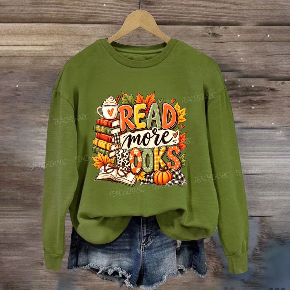 Read More Books Fall Cozy Autumn Book Lover Sweatshirt