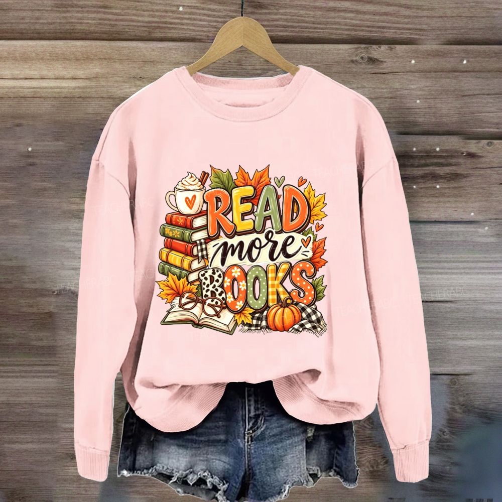 Read More Books Fall Cozy Autumn Book Lover Sweatshirt