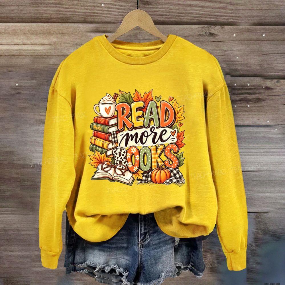 Read More Books Fall Cozy Autumn Book Lover Sweatshirt