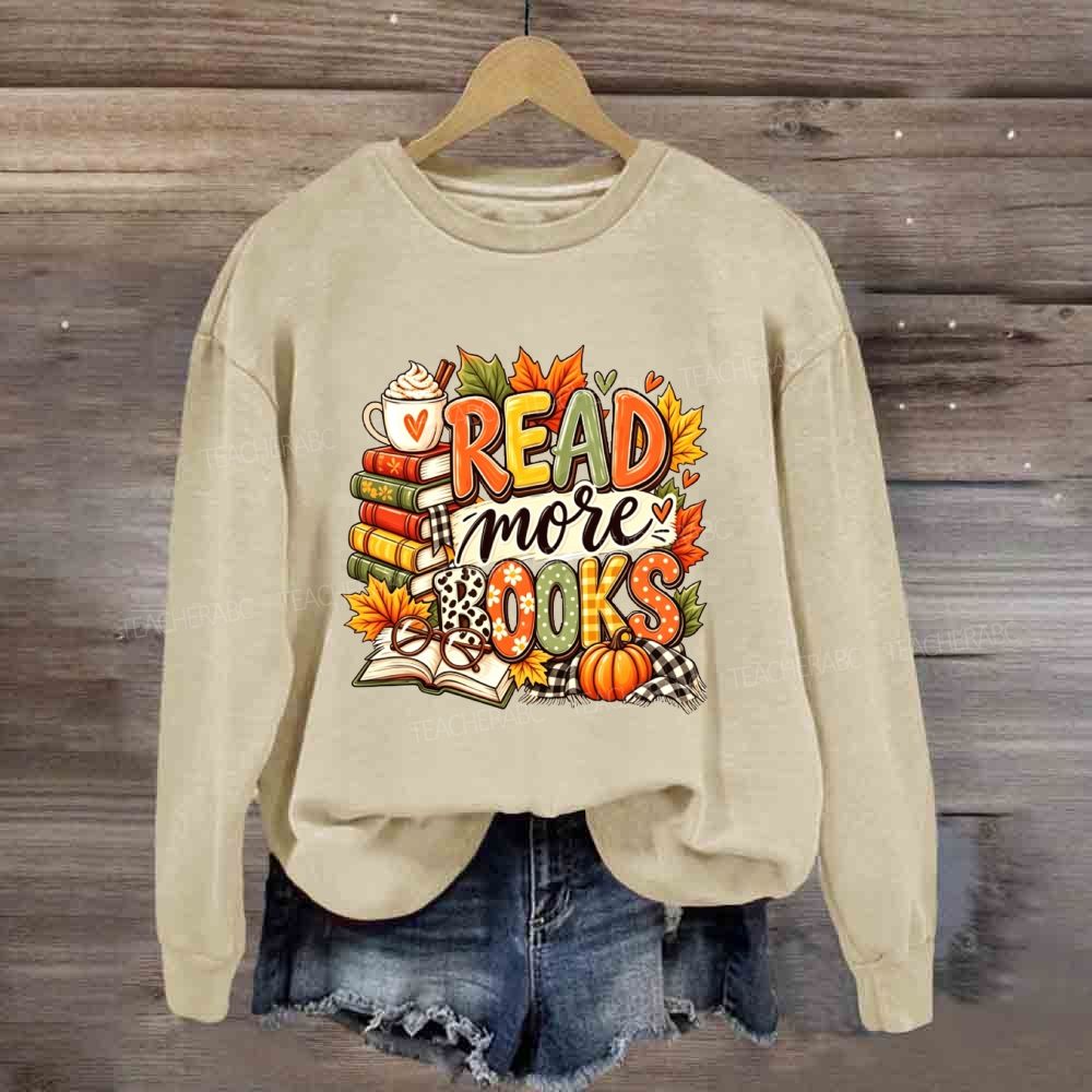 Read More Books Fall Cozy Autumn Book Lover Sweatshirt