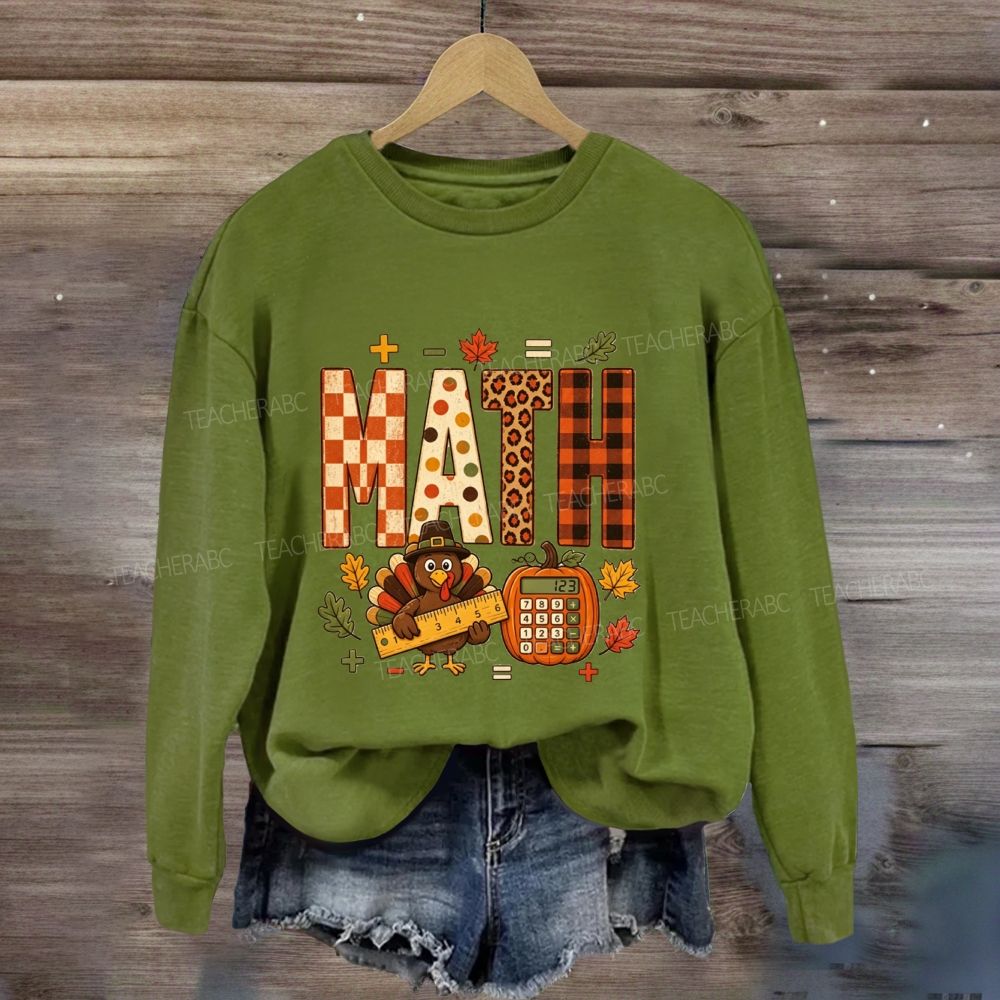 Thanksgiving Math Vibes Turkey Pumpkin Sweatshirt