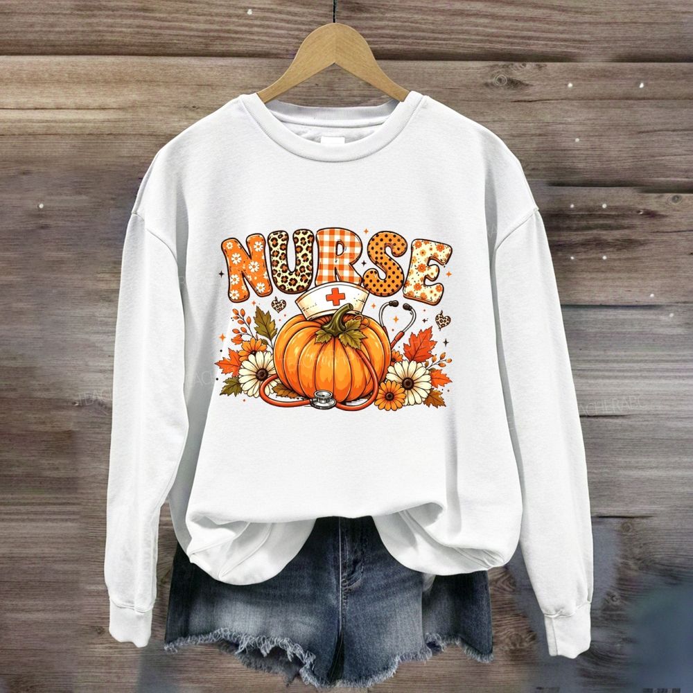 Fall Nurse Life Pumpkin Thanksgiving Sweatshirt