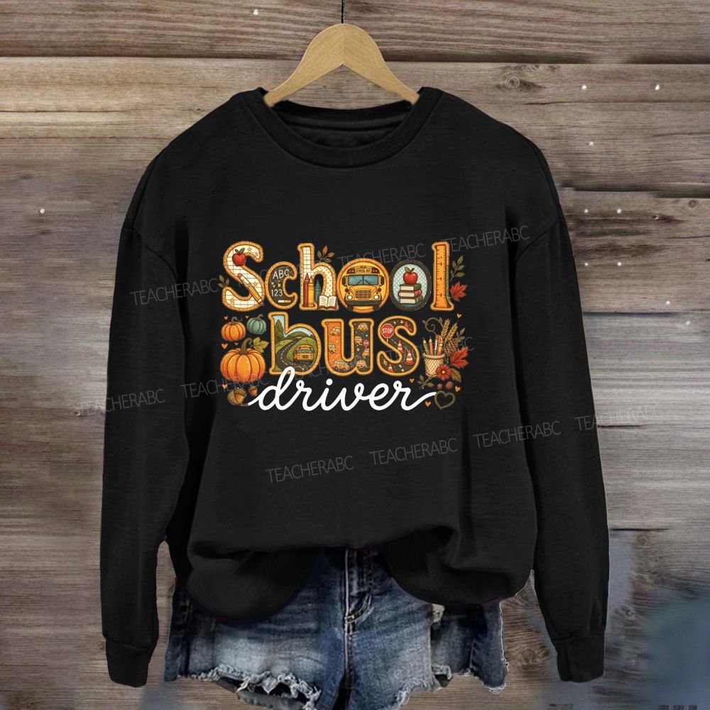 School Bus Driver Autumn Pumpkin Sweatshirt