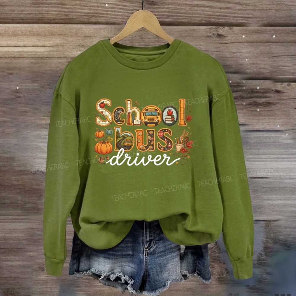 School Bus Driver Autumn Pumpkin Sweatshirt