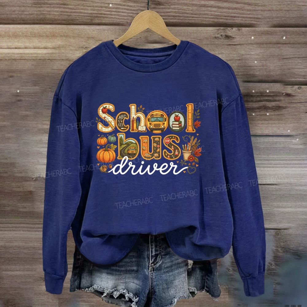 School Bus Driver Autumn Pumpkin Sweatshirt