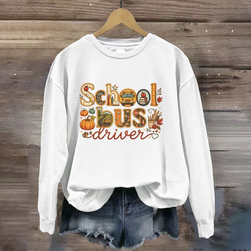 School Bus Driver Autumn Pumpkin Sweatshirt