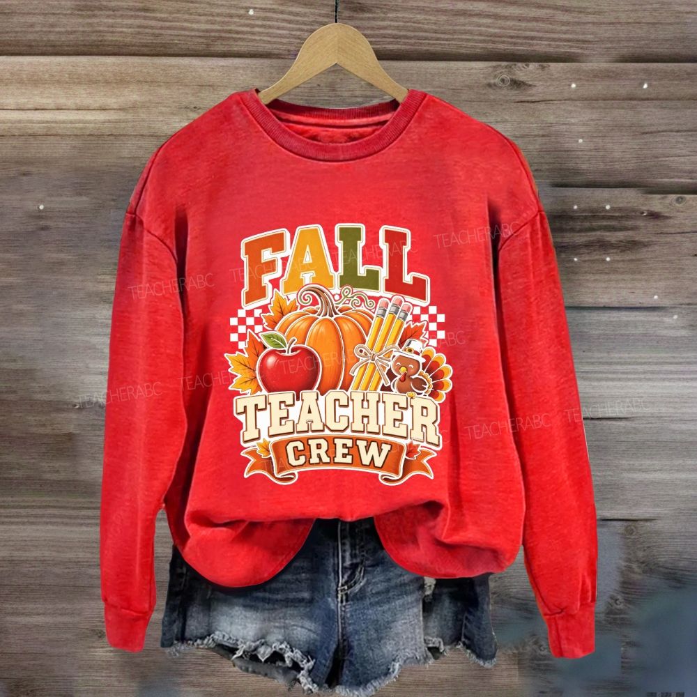 Autumn Teacher Crew Pumpkin Apple Turkey Sweatshirt