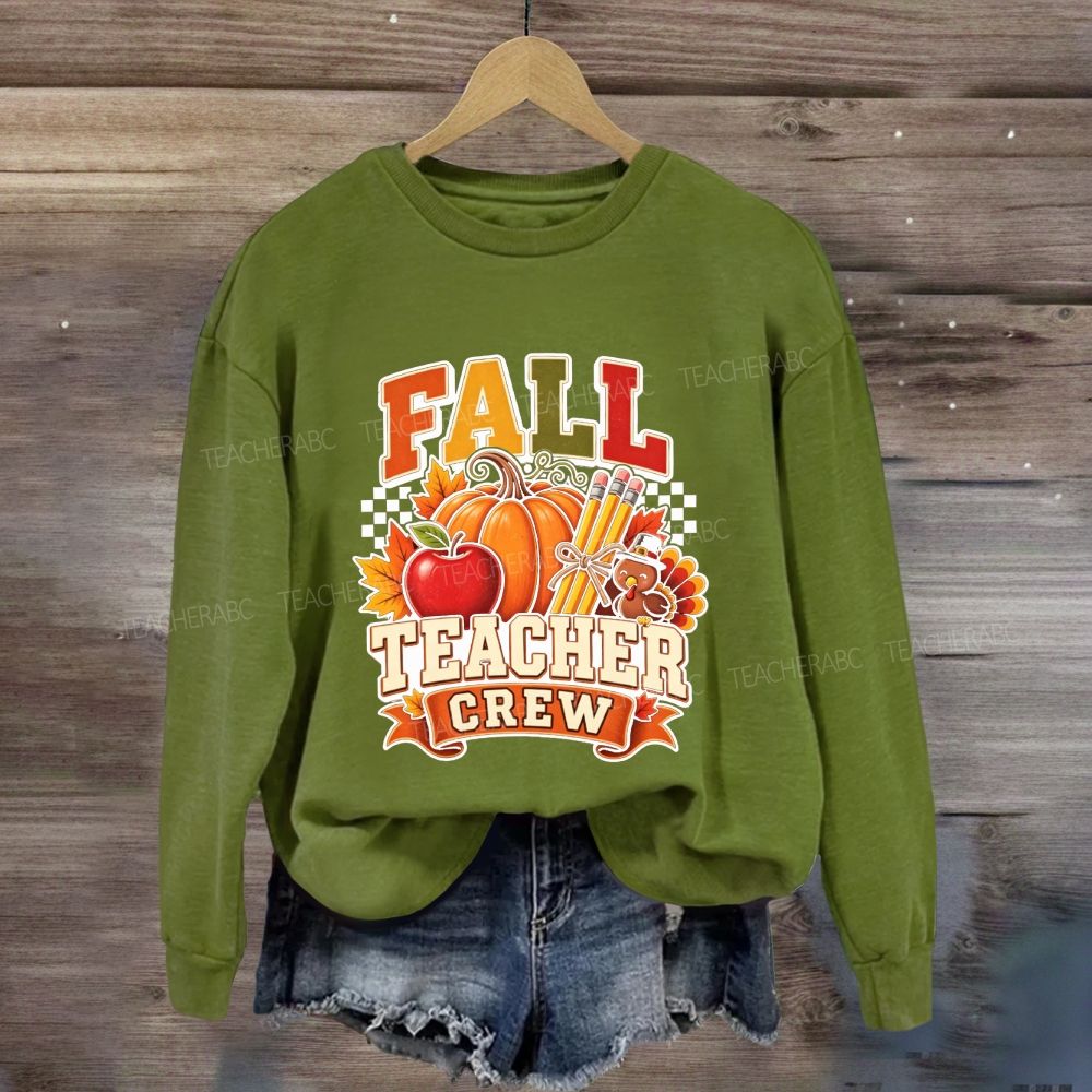 Autumn Teacher Crew Pumpkin Apple Turkey Sweatshirt