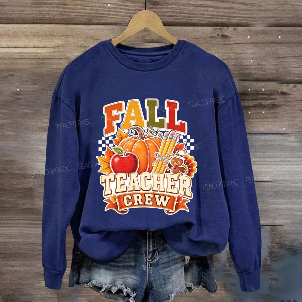 Autumn Teacher Crew Pumpkin Apple Turkey Sweatshirt