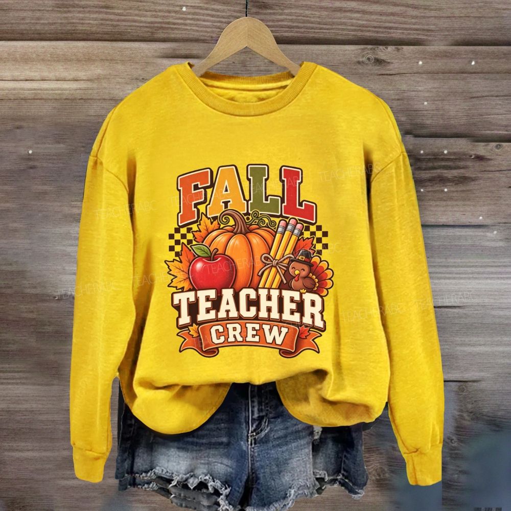 Autumn Teacher Crew Pumpkin Apple Turkey Sweatshirt