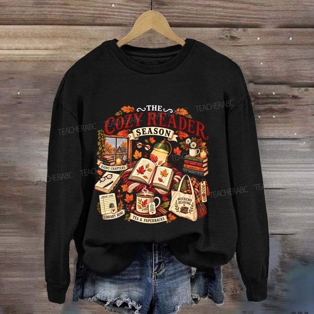 The Cozy Reader Season Rainy Chapters Library Runs Sweatshirt