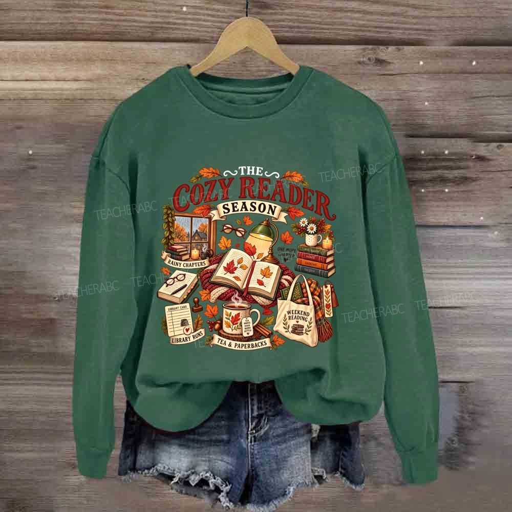 The Cozy Reader Season Rainy Chapters Library Runs Sweatshirt
