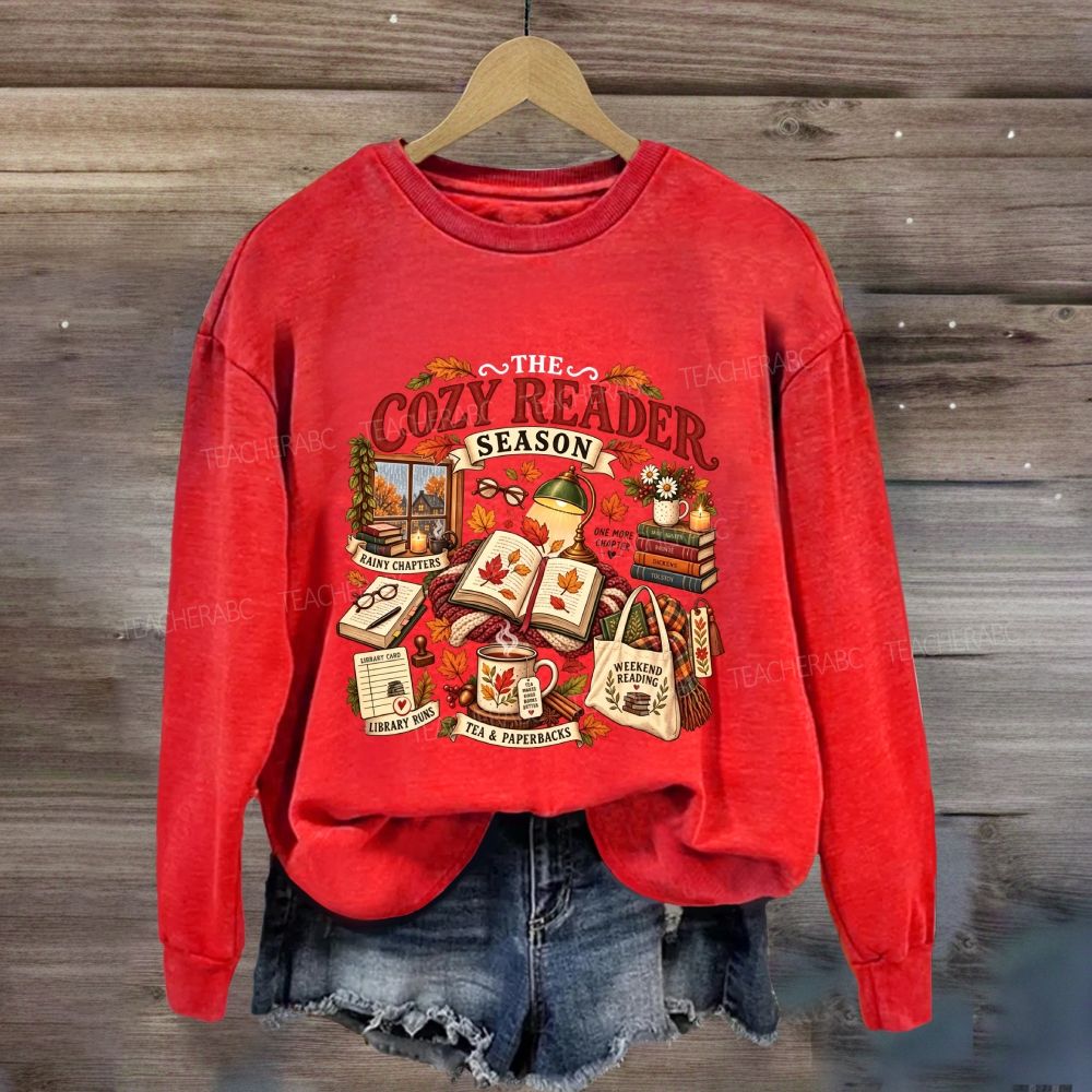 The Cozy Reader Season Rainy Chapters Library Runs Sweatshirt