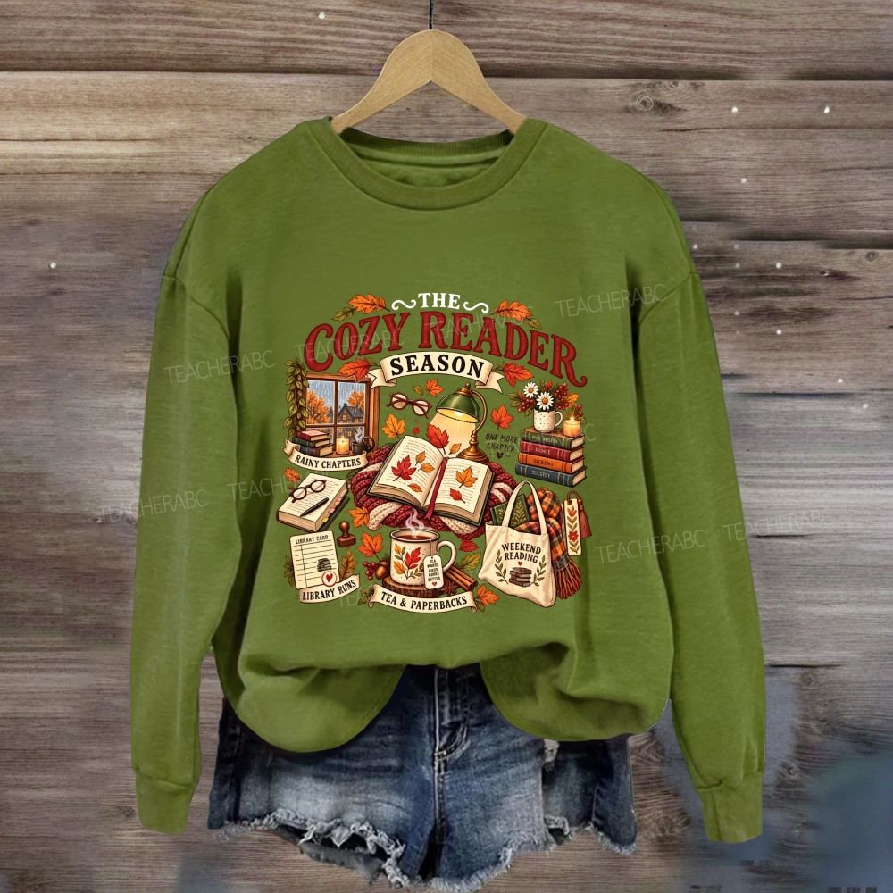 The Cozy Reader Season Rainy Chapters Library Runs Sweatshirt