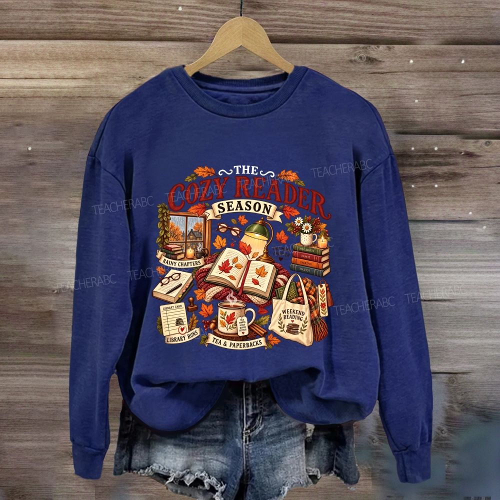 The Cozy Reader Season Rainy Chapters Library Runs Sweatshirt