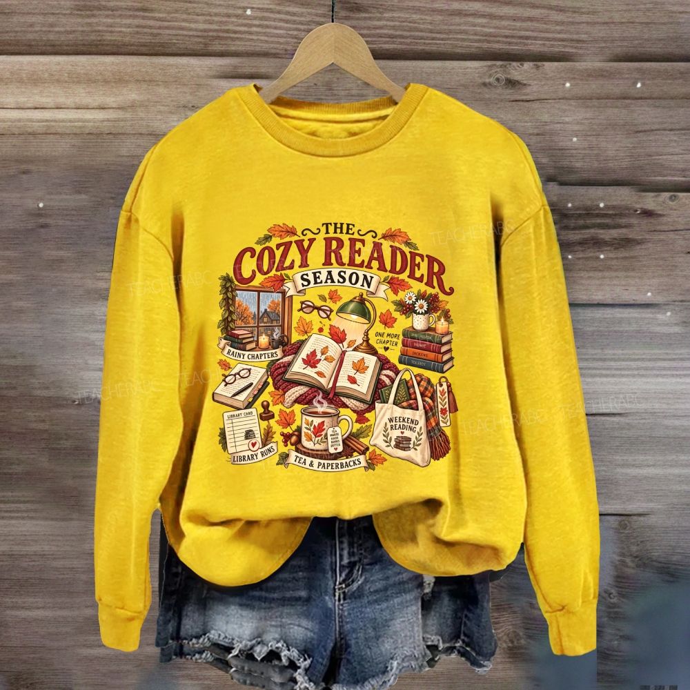 The Cozy Reader Season Rainy Chapters Library Runs Sweatshirt