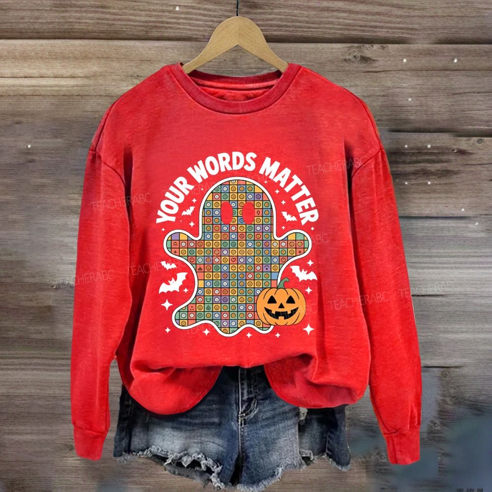 Your Words Matter Halloween Slp Sweatshirt