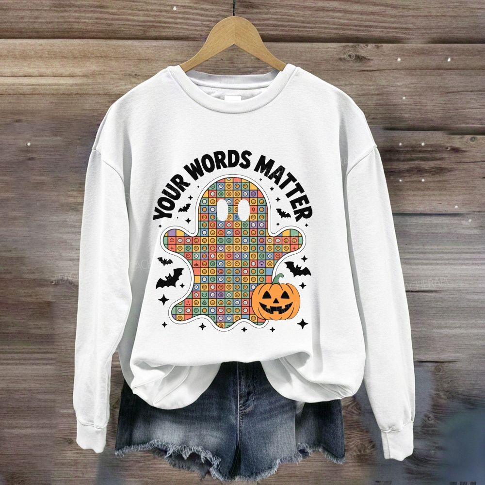 Your Words Matter Halloween Slp Sweatshirt
