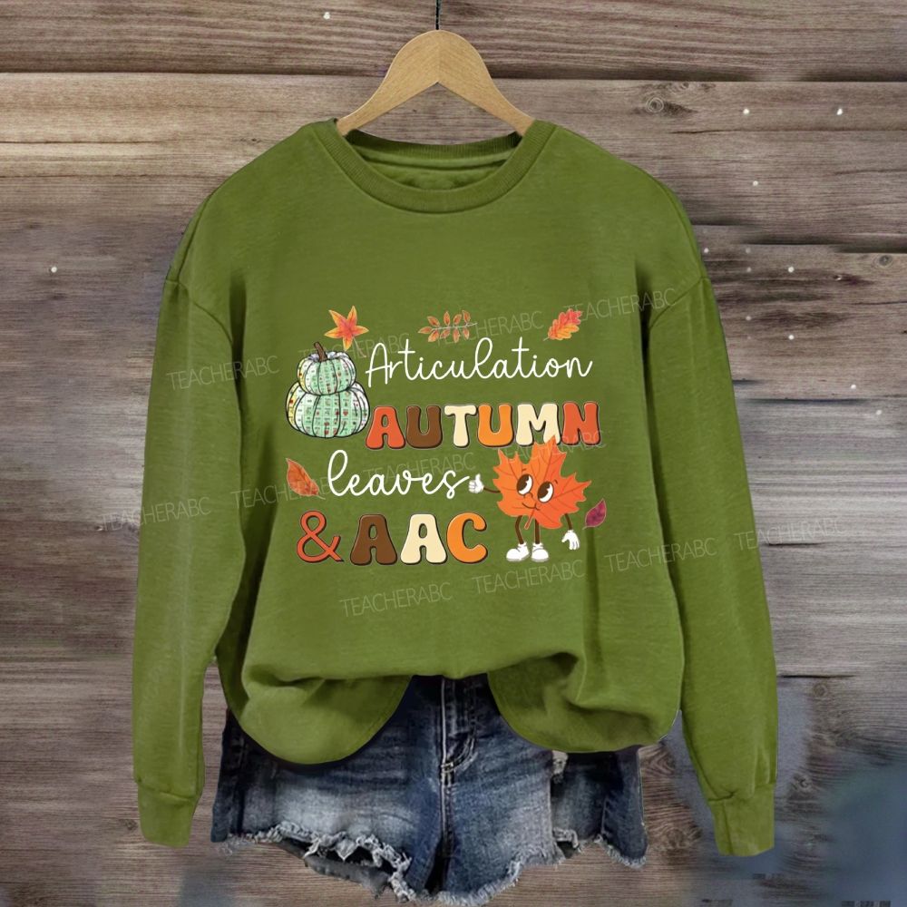 Articulation Autumn Leaves And Aac Fall Slp Sweatshirt