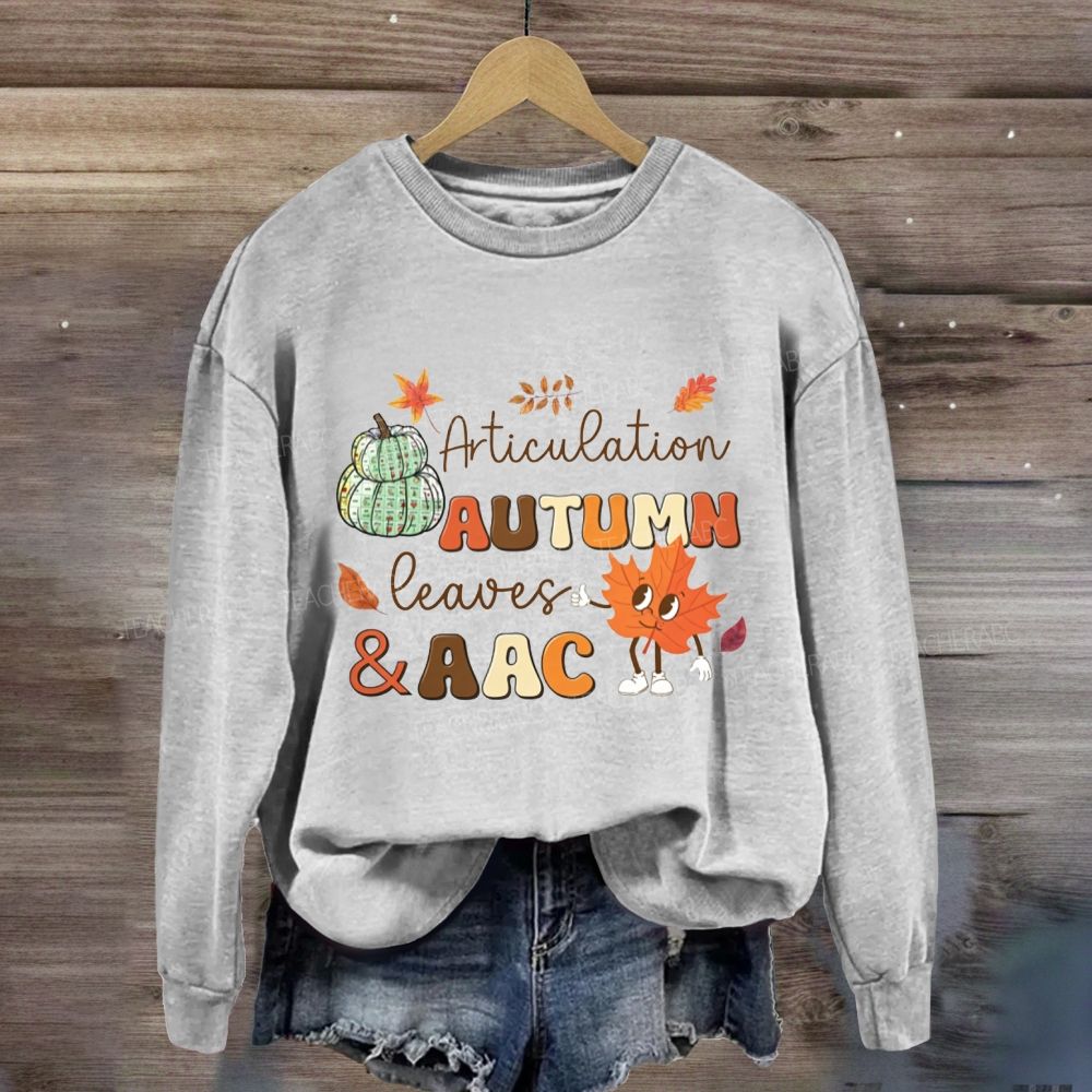 Articulation Autumn Leaves And Aac Fall Slp Sweatshirt