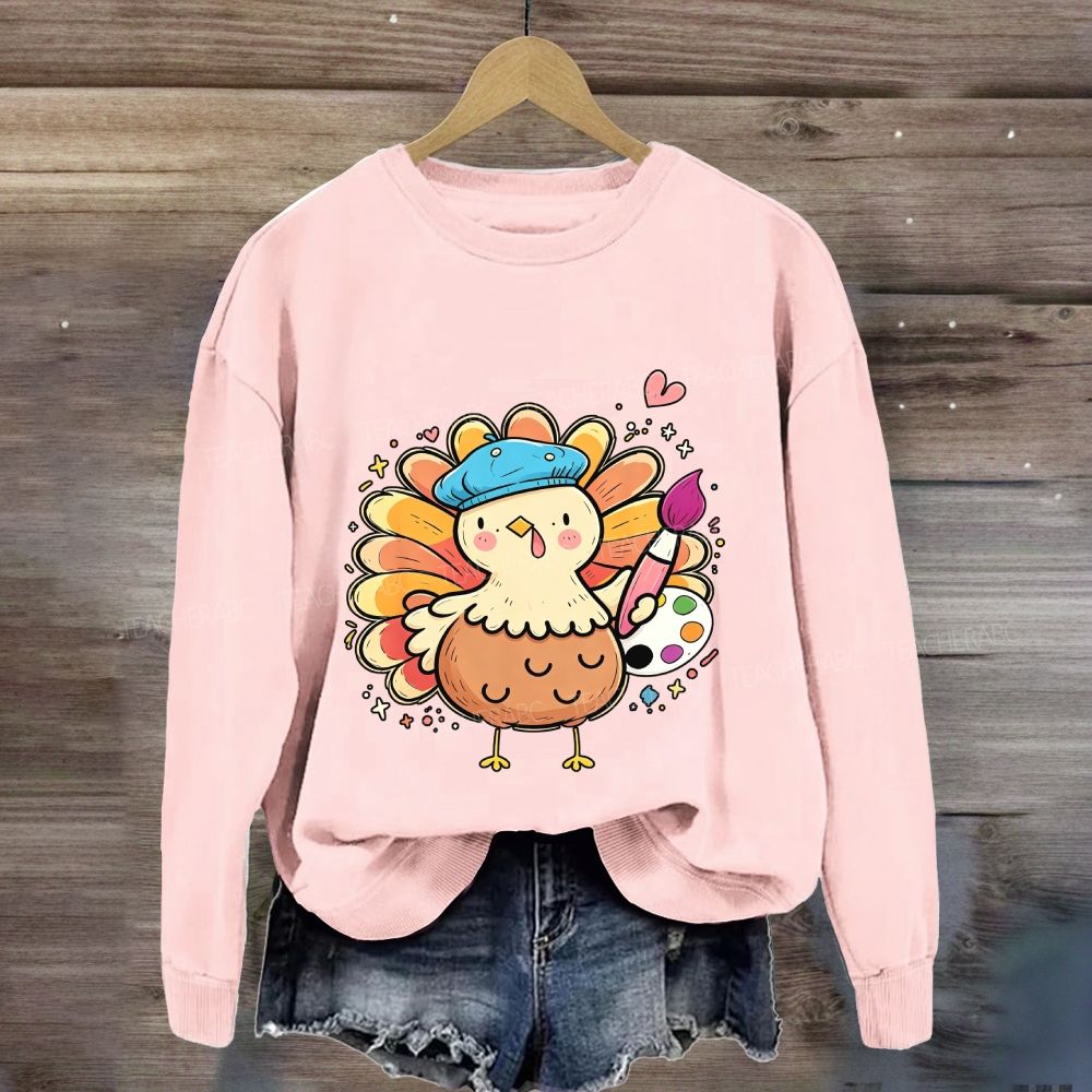 Artist Turkey Fall Art Teacher Thanksgiving Sweatshirt