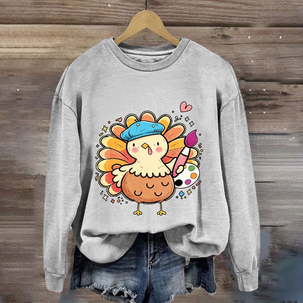 Artist Turkey Fall Art Teacher Thanksgiving Sweatshirt