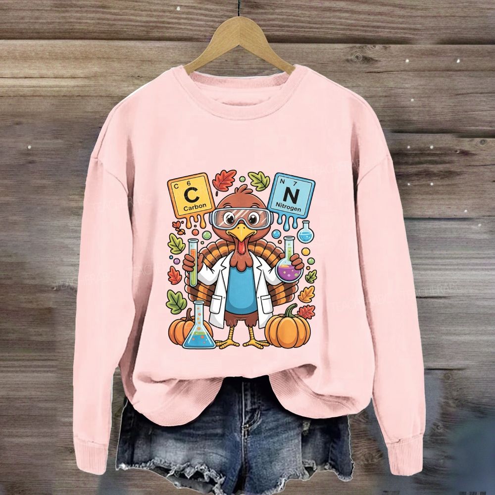 Scientist Turkey Thanksgiving Science Teacher Sweatshirt